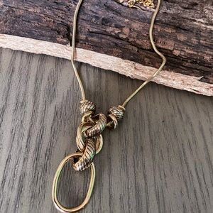 Circular Link Knot Gold Necklace